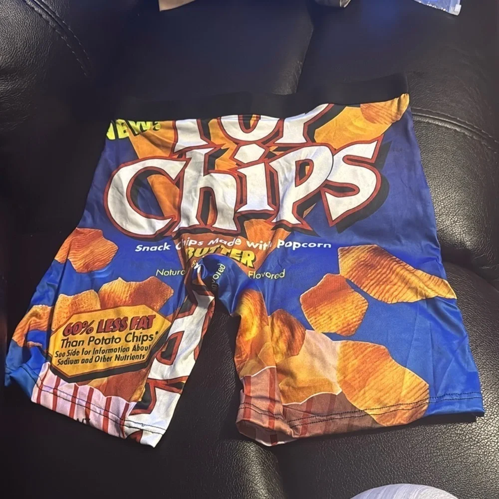 Quick-Dry Men's Novelty Boxer Brief Elastic Underwear Cartoon & Food Print Large